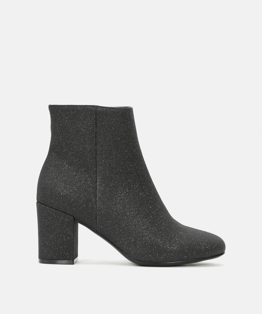 Botines glitter tacón ancho  image number null